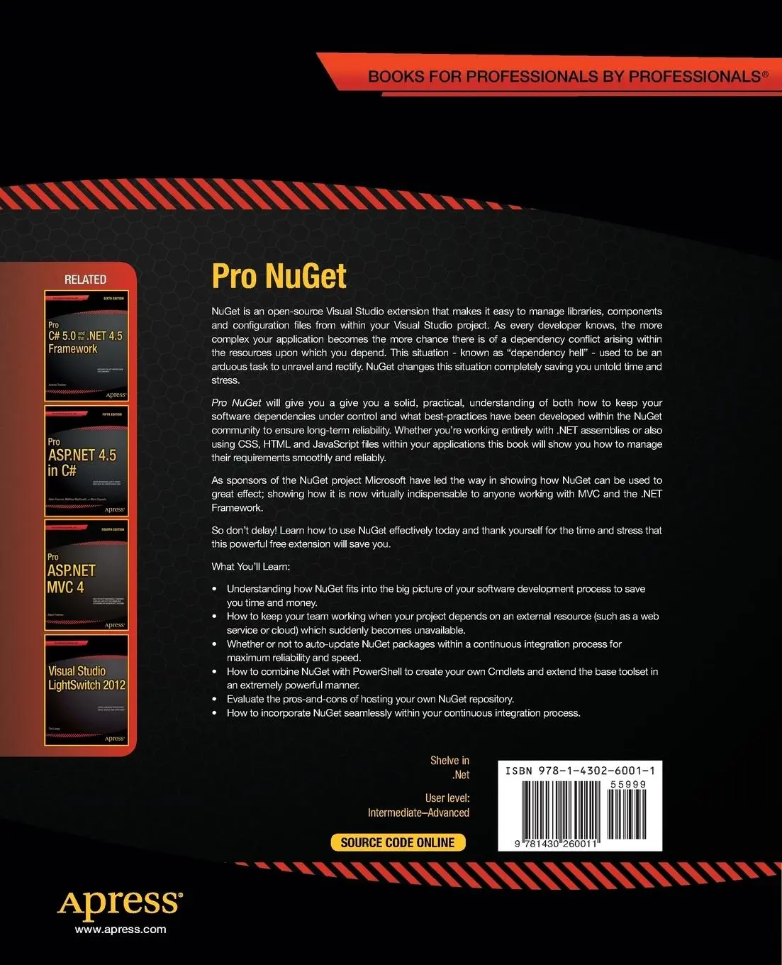 Rückseite: 9781430260011 | Pro NuGet | Xavier Decoster (u. a.) | Taschenbuch | xxvi | Englisch