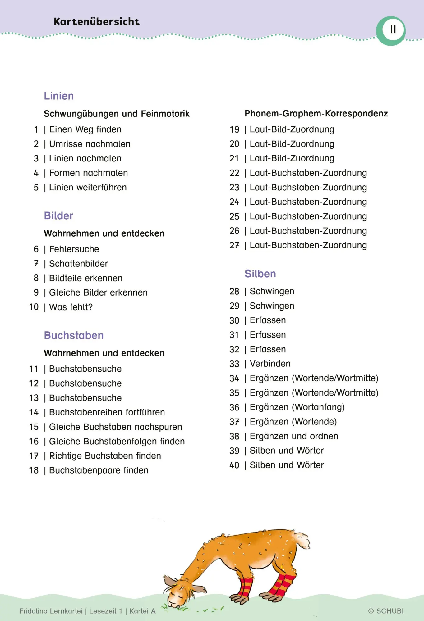 Bild: 9783072200011 | Fridolino-Lernkartei. Lesezeit 1. Schuljahr (Box A) | Deutsch | 2025