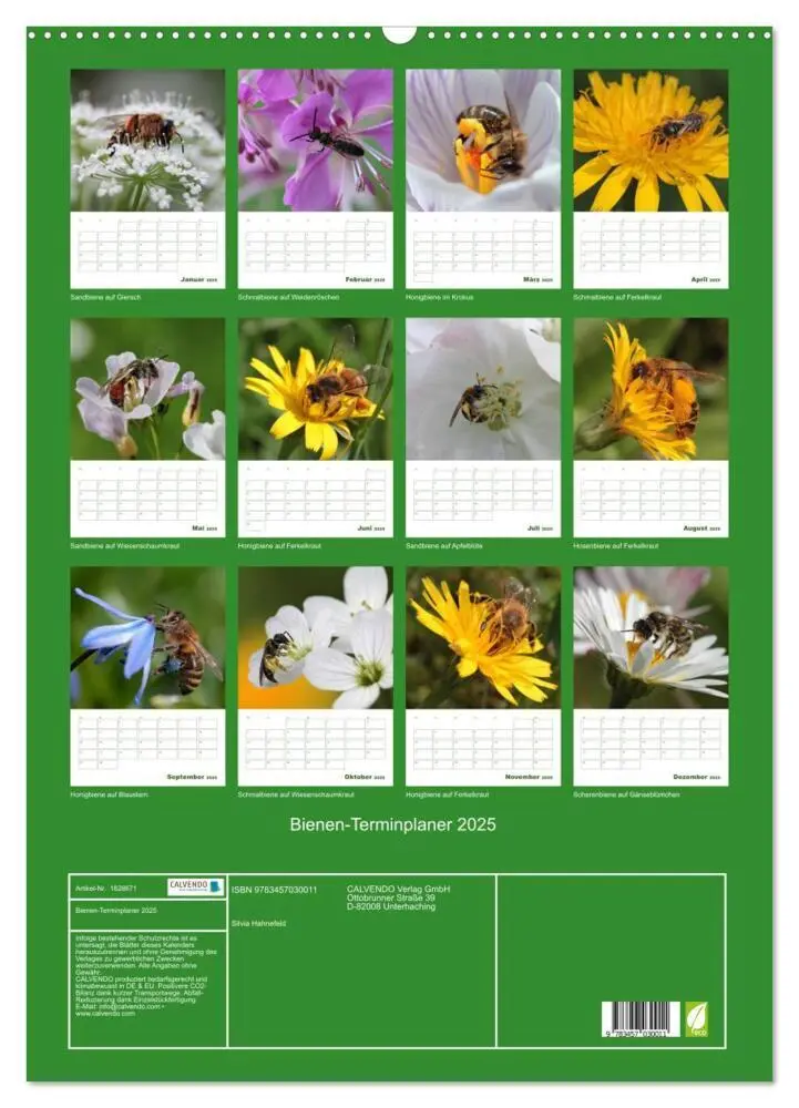 Bild: 9783457030011 | Bienen-Terminplaner 2025 (Wandkalender 2025 DIN A2 hoch), CALVENDO...