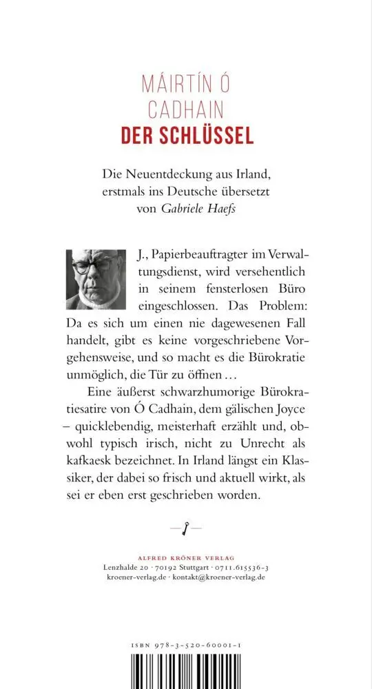 Bild: 9783520600011 | Der Schlüssel | Novelle | Máirtín Ó Cadhain | Buch | Halbleinen | 2016