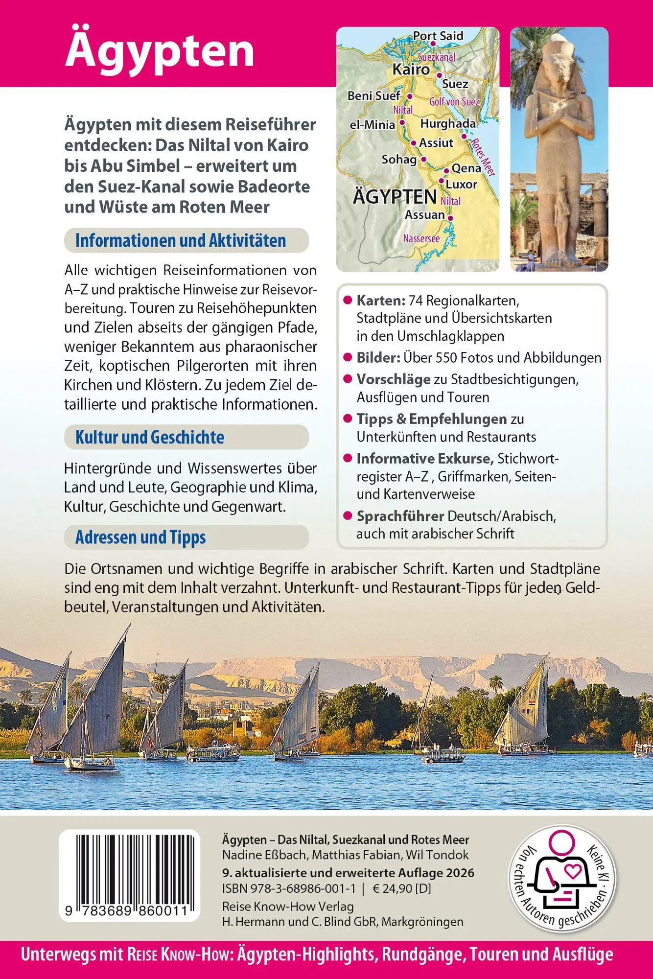 Bild: 9783689860011 | Reise Know-How Reiseführer Ägypten | Nadine Eßbach (u. a.) | Buch