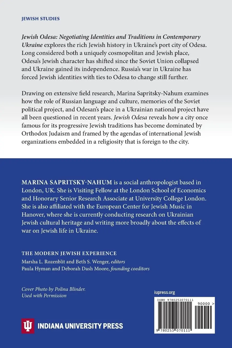 Rückseite: 9780253070111 | Jewish Odesa | Marina Sapritsky-Nahum | Taschenbuch | Englisch | 2024