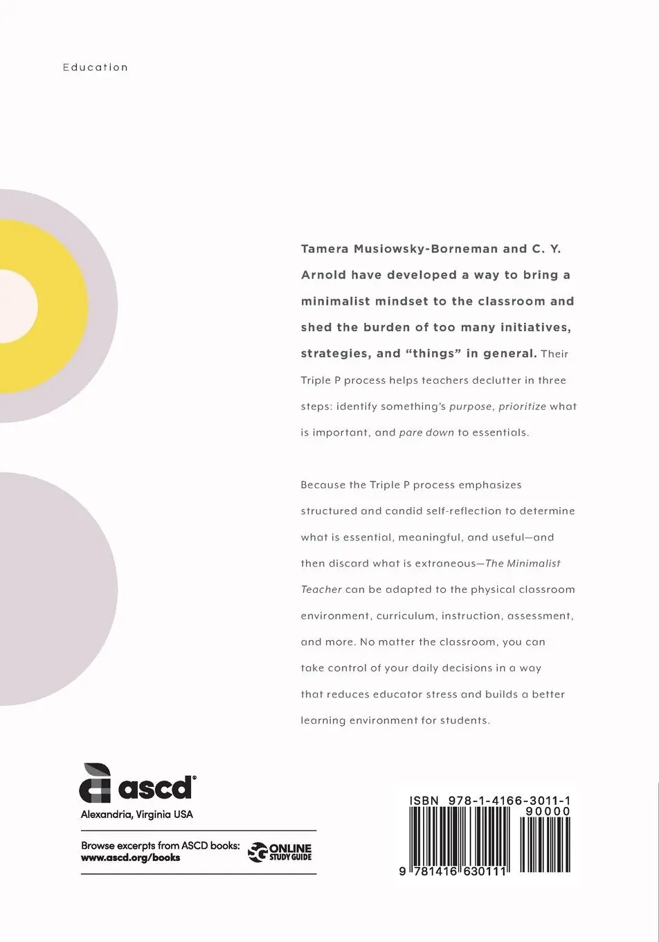 Rückseite: 9781416630111 | Minimalist Teacher | Tamera Musiowsky-Borneman (u. a.) | Taschenbuch