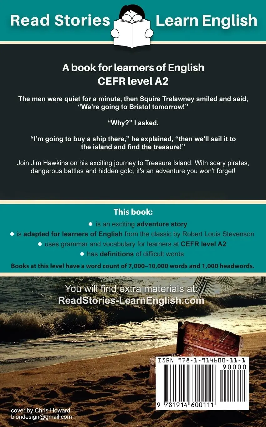 Rückseite: 9781914600111 | Treasure Island | CEFR level A2 (ELT Graded Reader) | Karen Kovacs