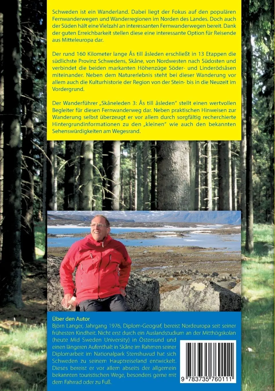 Rückseite: 9783735760111 | Skåneleden 3: Ås till åsleden | Wandern in Schweden | Björn Langer