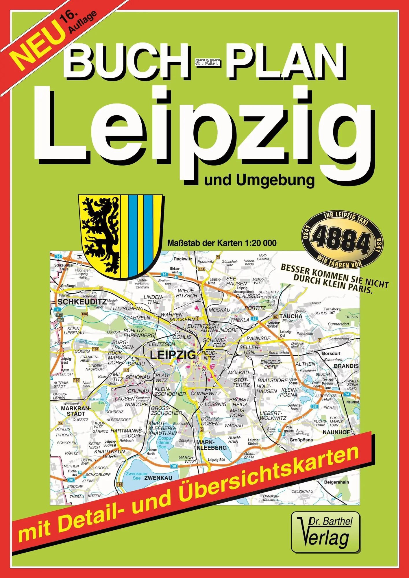 Cover: 9783895910111 | Leipzig und Umgebung 1 : 20 000. Buchstadtplan | Verlag Dr. Barthel
