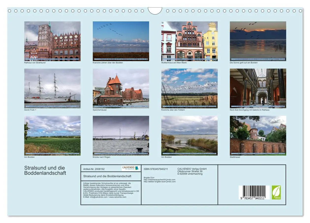 Bild: 9783457940211 | Stralsund und die Boddenlandschaft (Wandkalender 2026 DIN A3 quer),...