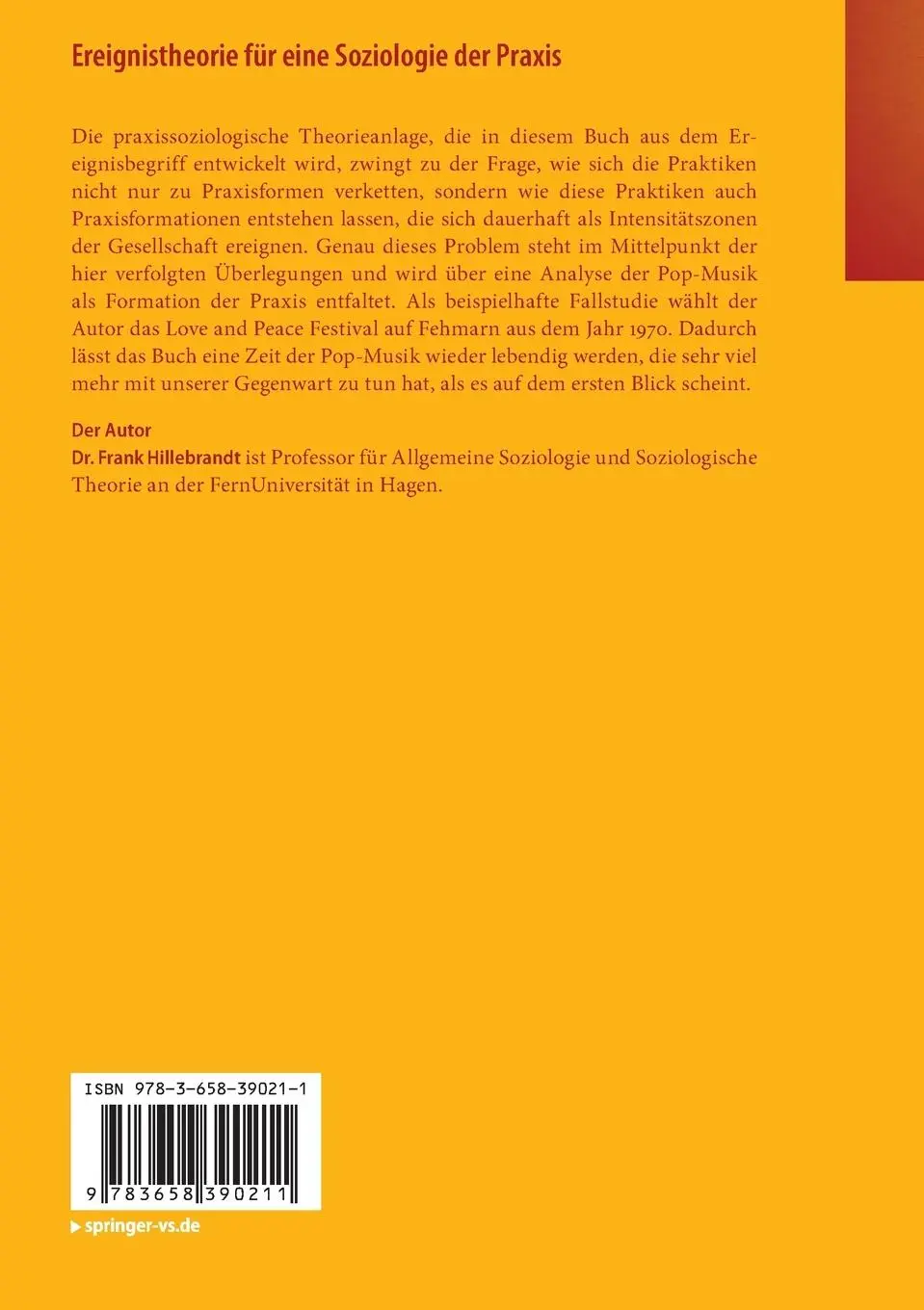 Rückseite: 9783658390211 | Ereignistheorie für eine Soziologie der Praxis | Frank Hillebrandt