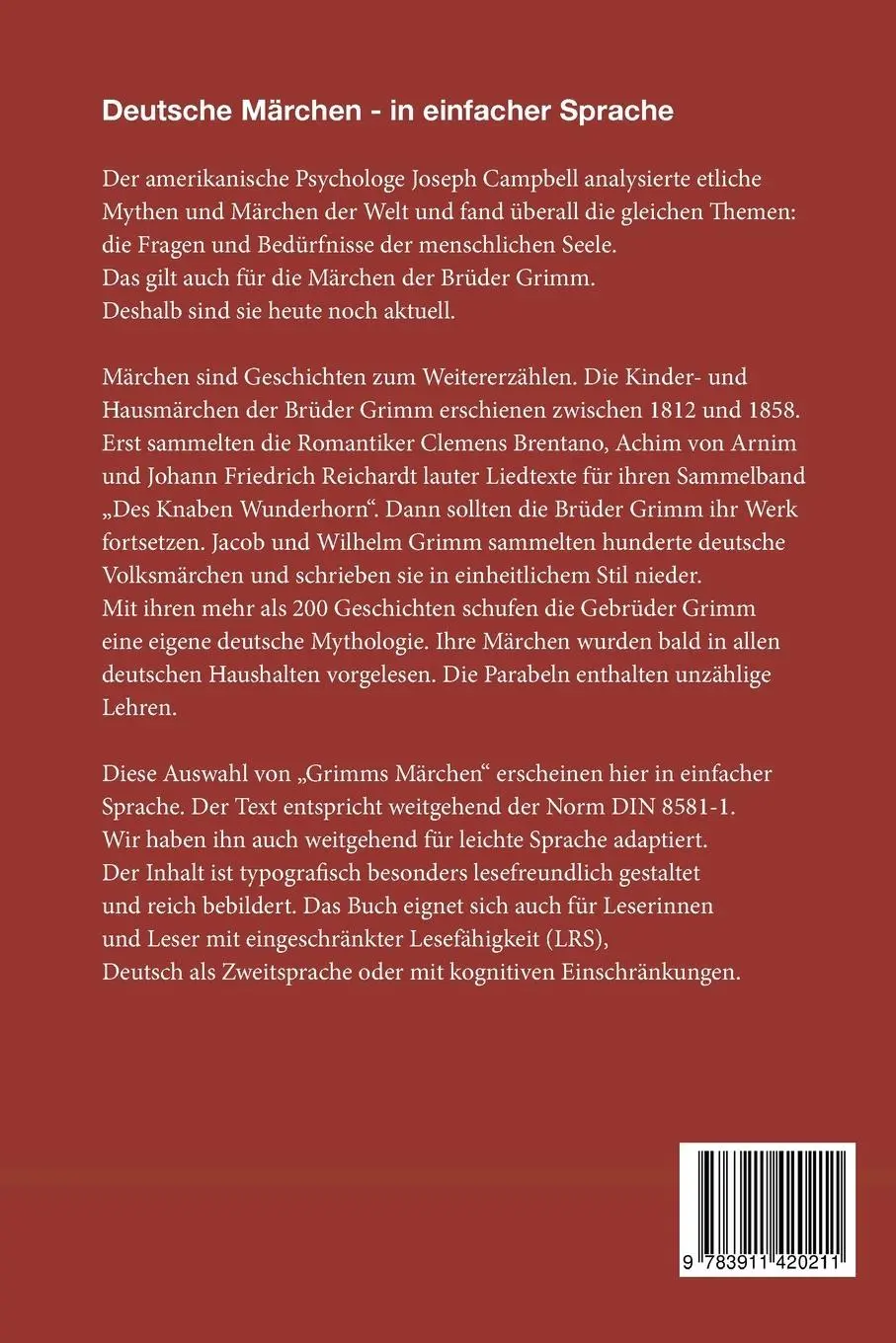 Rückseite: 9783911420211 | Deutsche Märchen in einfacher Sprache | angelehnt an leichte Sprache