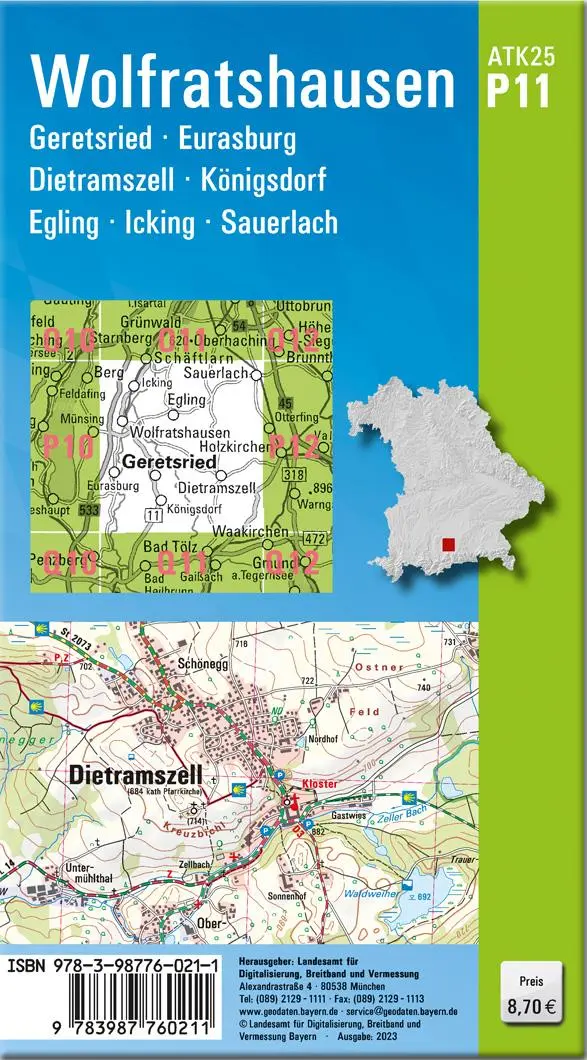 Rückseite: 9783987760211 | ATK25-P11 Wolfratshausen (Amtliche Topographische Karte 1:25000)