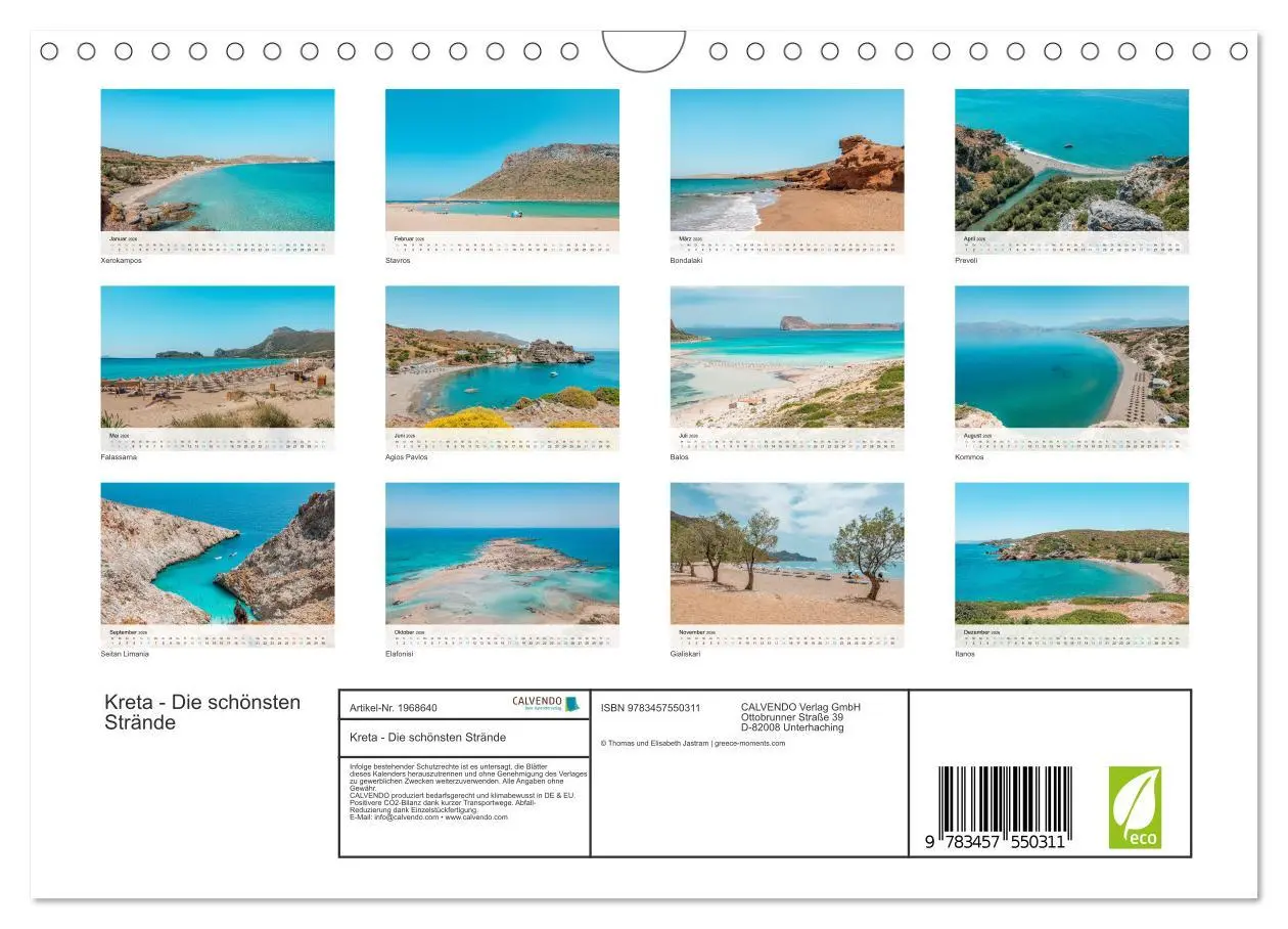 Bild: 9783457550311 | Kreta - Die schönsten Strände (Wandkalender 2026 DIN A4 quer),...