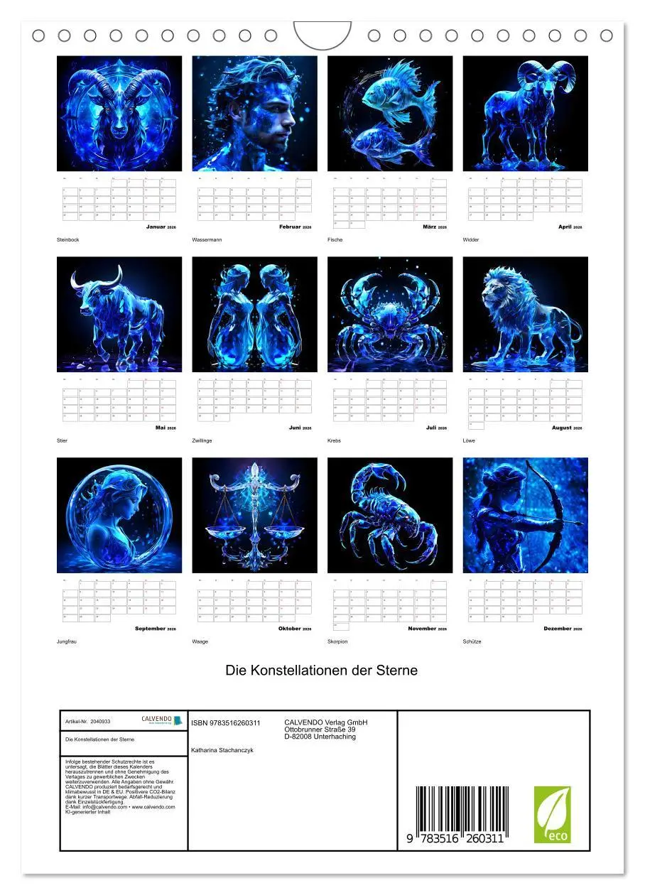 Bild: 9783516260311 | Die Konstellationen der Sterne (Wandkalender 2026 DIN A4 hoch),...