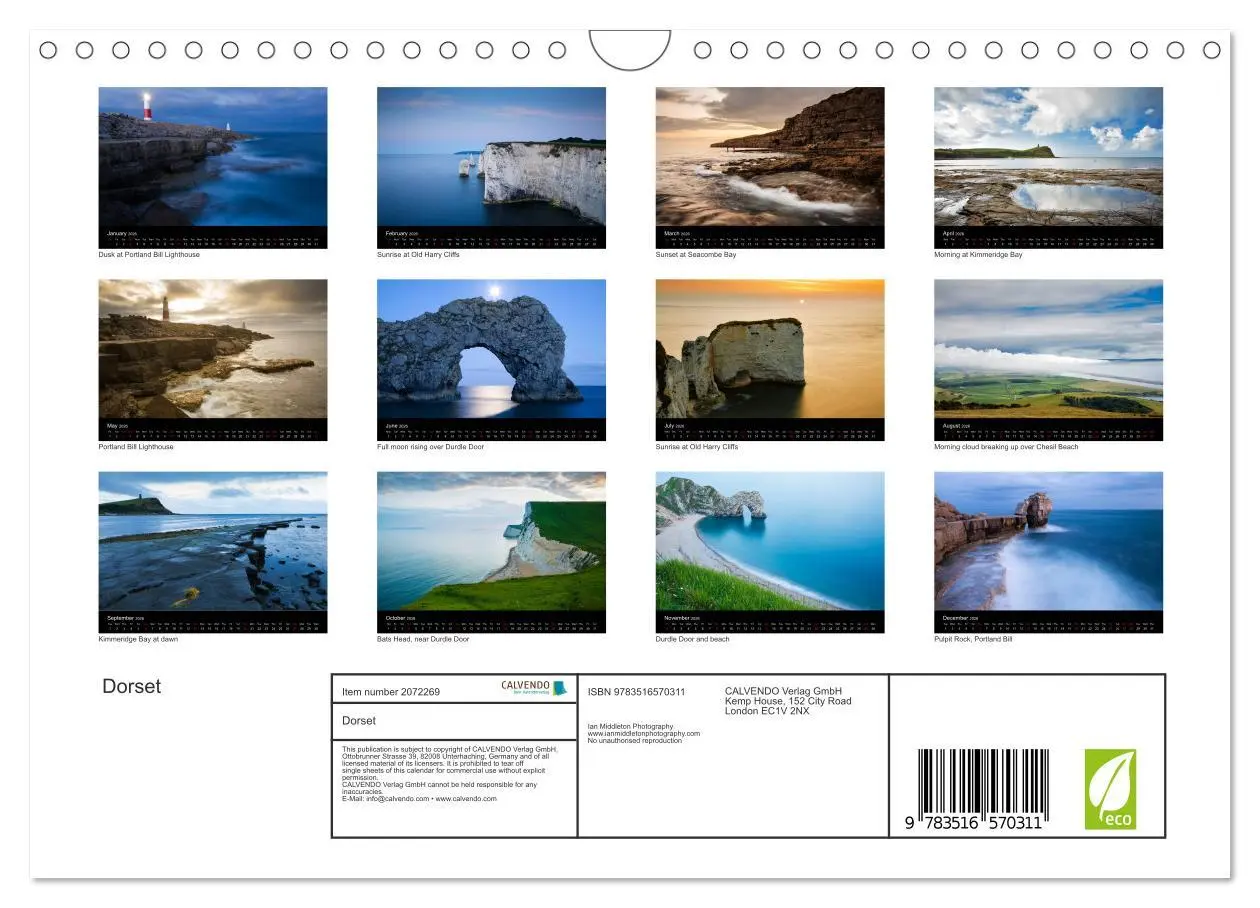 Bild: 9783516570311 | Dorset (Wall Calendar 2026 DIN A4 landscape), CALVENDO 12 Month...