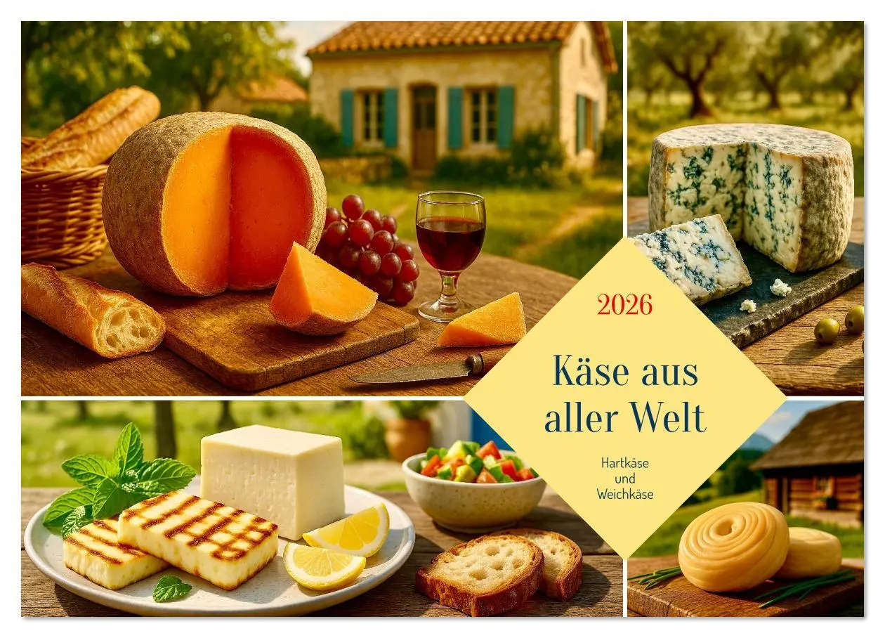 Cover: 9783516640311 | Käse aus aller Welt (Wandkalender 2026 DIN A4 quer), CALVENDO...