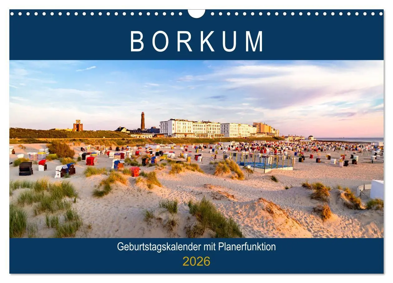 Cover: 9783457920411 | BORKUM Geburtstagskalender mit Planerfunktion (Wandkalender 2026...