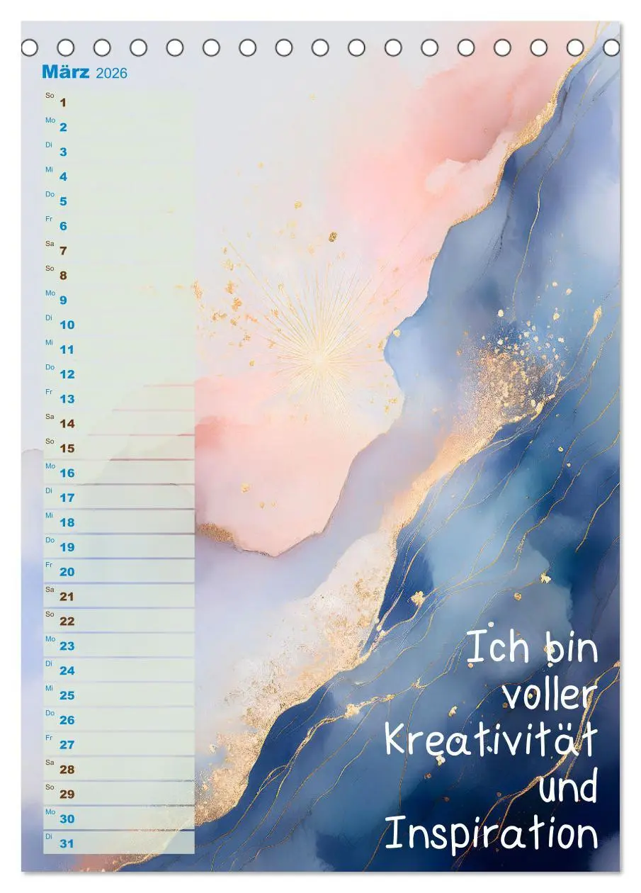 Bild: 9783516250411 | Der feminine Affirmationskalender (Tischkalender 2026 DIN A5 hoch),...