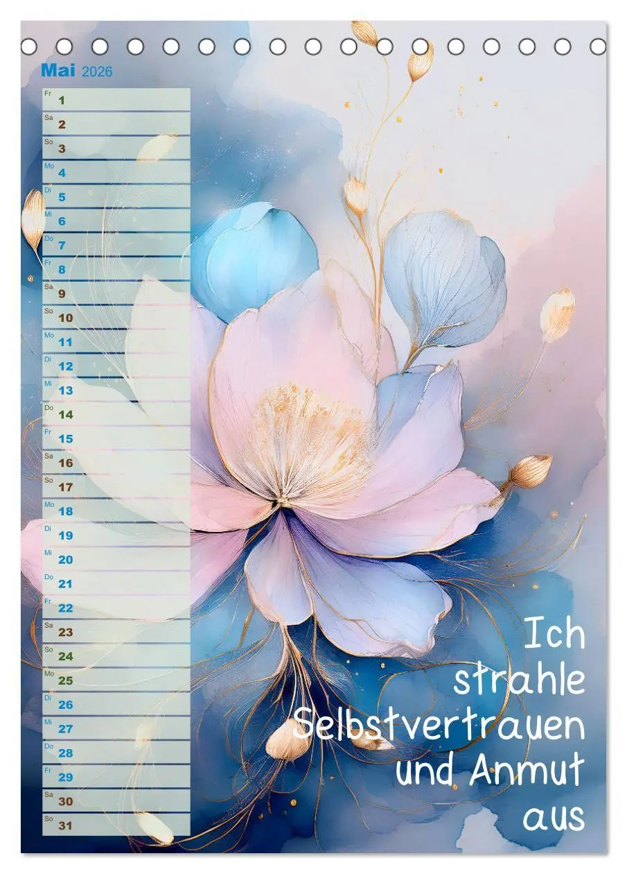 Bild: 9783516250411 | Der feminine Affirmationskalender (Tischkalender 2026 DIN A5 hoch),...