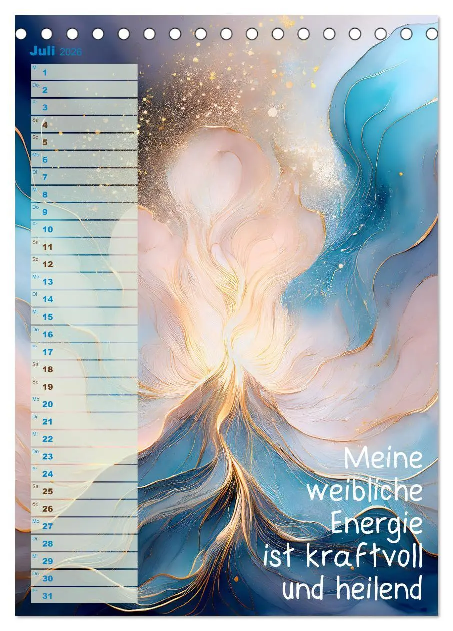 Bild: 9783516250411 | Der feminine Affirmationskalender (Tischkalender 2026 DIN A5 hoch),...