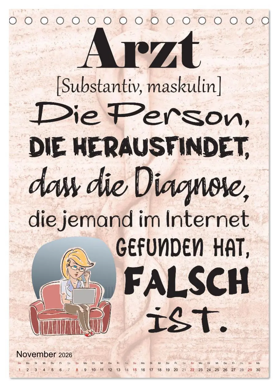 Bild: 9783516320411 | Spaß im Wartezimmer (Tischkalender 2026 DIN A5 hoch), CALVENDO...