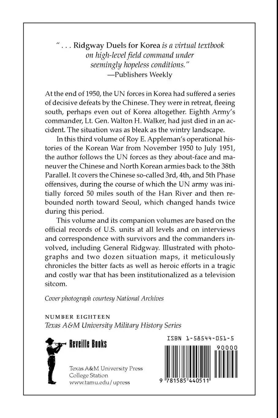 Rückseite: 9781585440511 | Ridgway Duels for Korea | Roy Edgar Appleman | Taschenbuch | Englisch