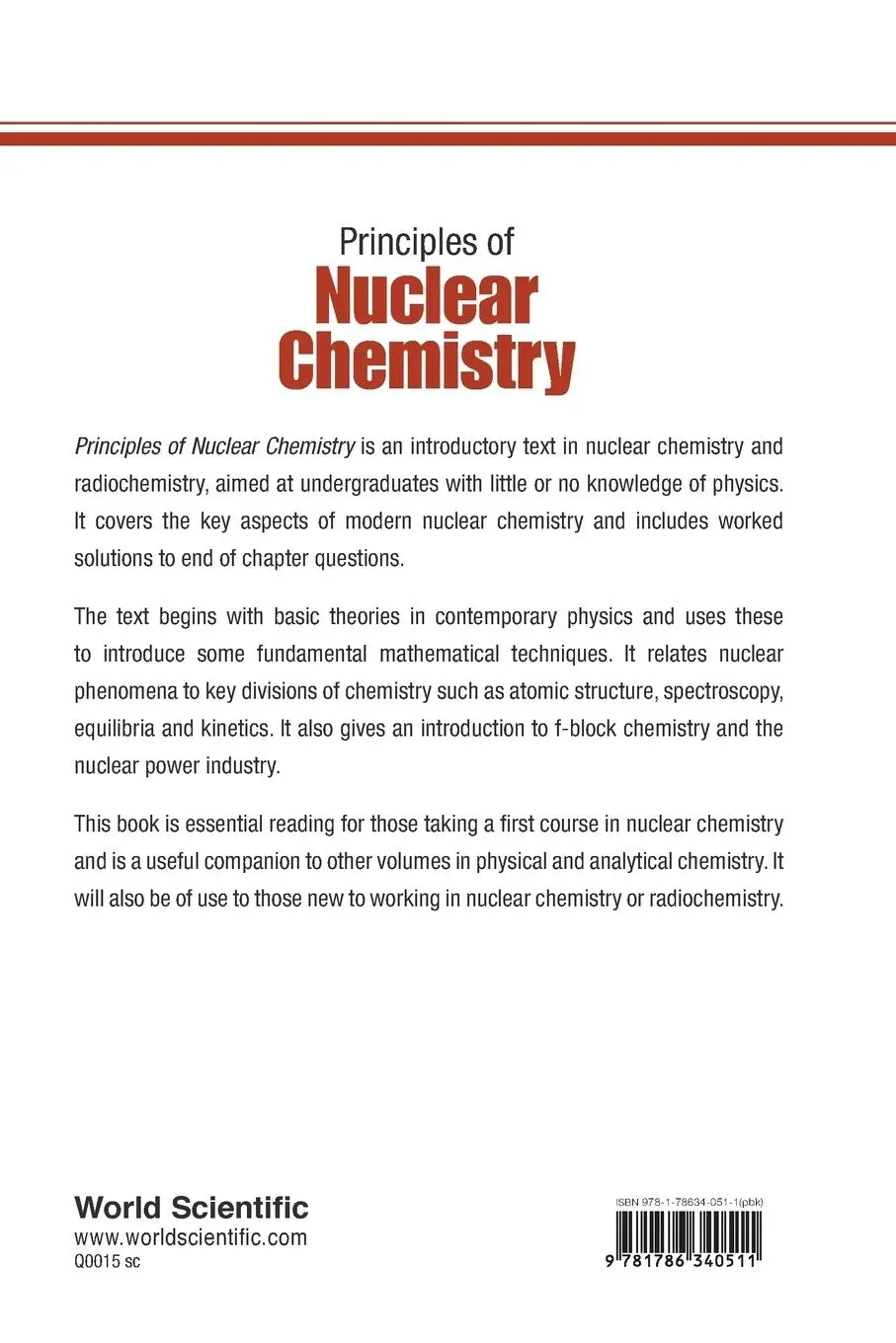 Rückseite: 9781786340511 | PRINCIPLES OF NUCLEAR CHEMISTRY | Peter A C Mcpherson | Taschenbuch
