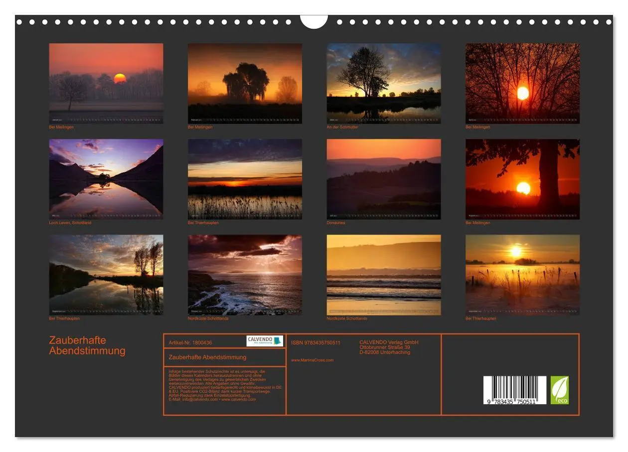 Bild: 9783435750511 | Zauberhafte Abendstimmung (Wandkalender 2025 DIN A3 quer), CALVENDO...