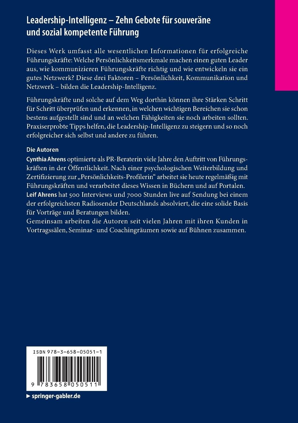 Rückseite: 9783658050511 | Leadership-Intelligenz - Zehn Gebote für souveräne und sozial...