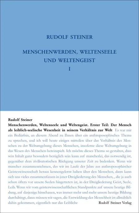 Cover: 9783727420511 | Menschenwerden, Weltenseele und Weltengeist. Erster Teil: Der...