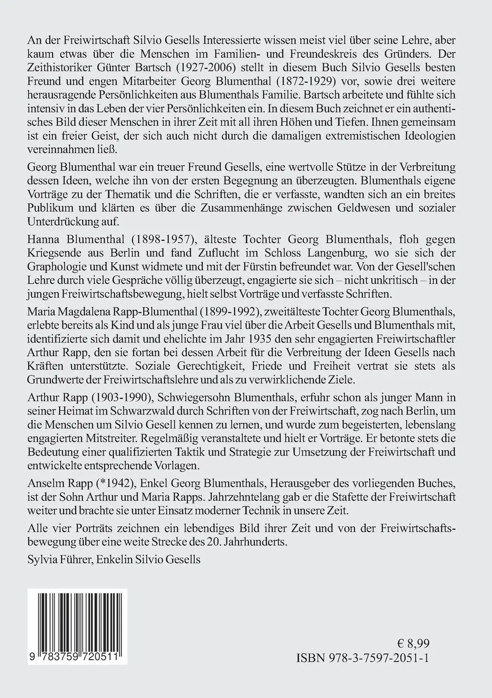 Rückseite: 9783759720511 | Vier Porträt-Versuche | Günter Bartsch | Taschenbuch | Paperback