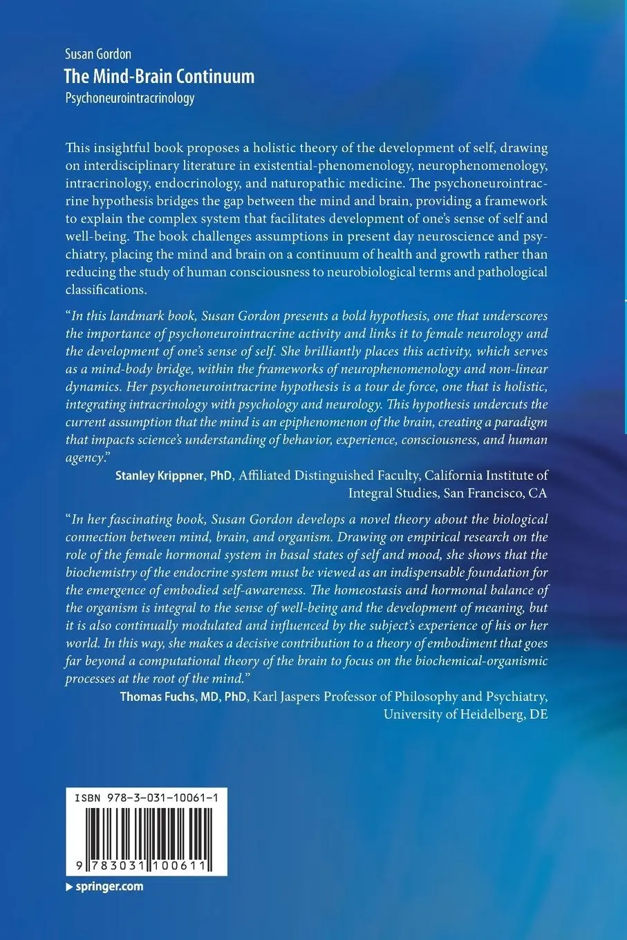 Rückseite: 9783031100611 | The Mind-Brain Continuum | Psychoneurointracrinology | Susan Gordon