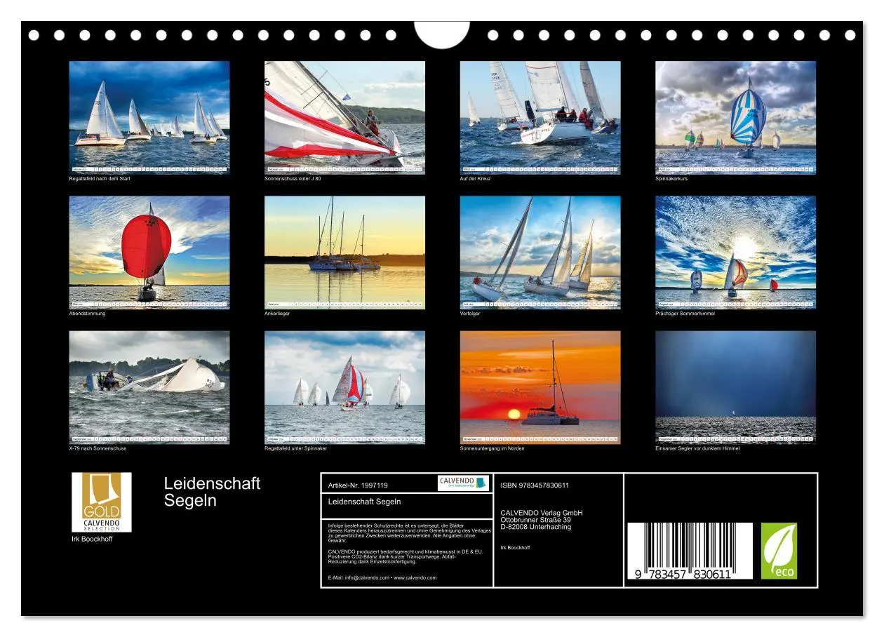 Bild: 9783457830611 | Leidenschaft Segeln (Wandkalender 2026 DIN A4 quer), CALVENDO...