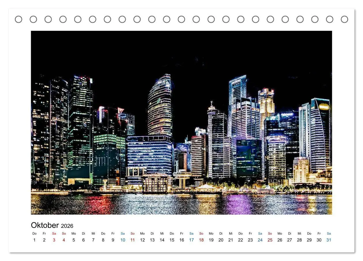 Bild: 9783457680711 | Singapur - Asiatische Metropole bei Nacht (Tischkalender 2026 DIN...