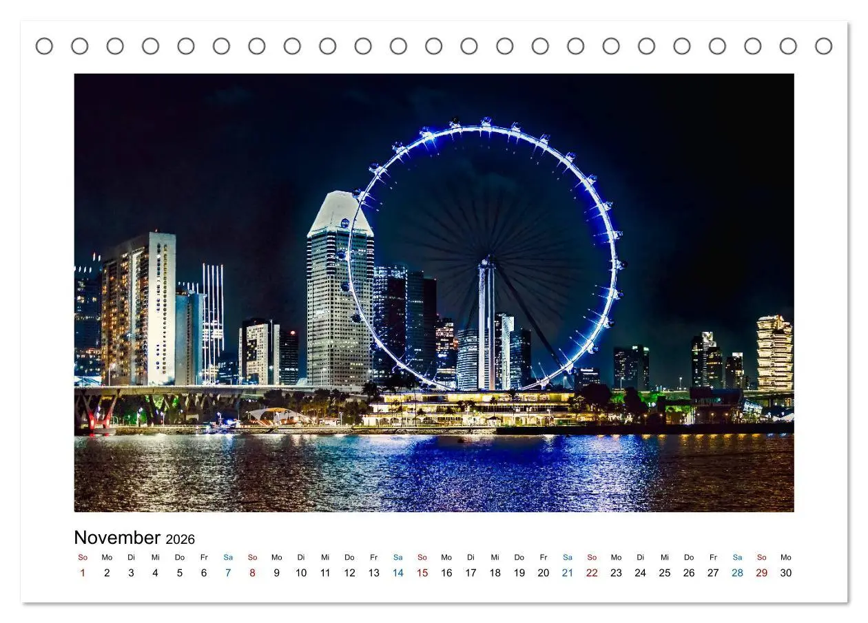 Bild: 9783457680711 | Singapur - Asiatische Metropole bei Nacht (Tischkalender 2026 DIN...
