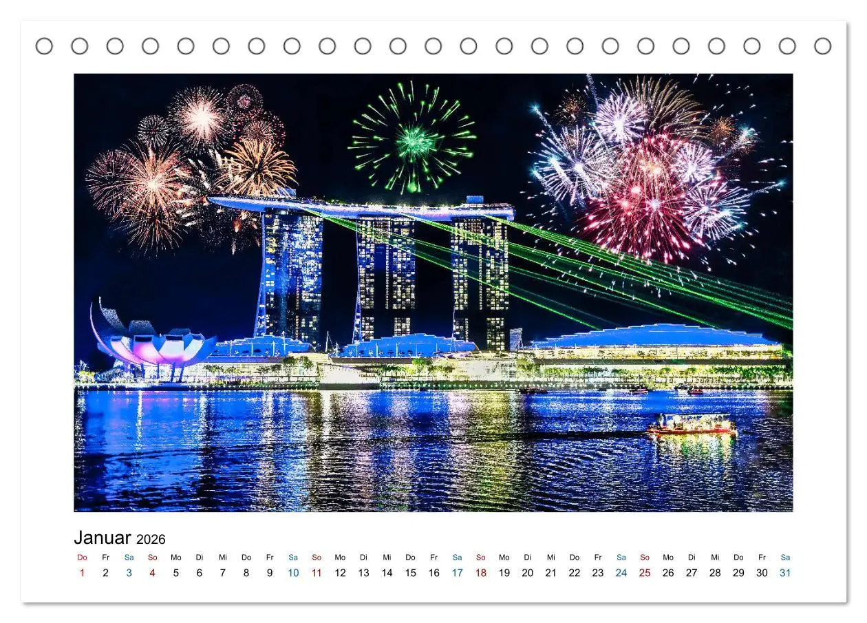 Bild: 9783457680711 | Singapur - Asiatische Metropole bei Nacht (Tischkalender 2026 DIN...