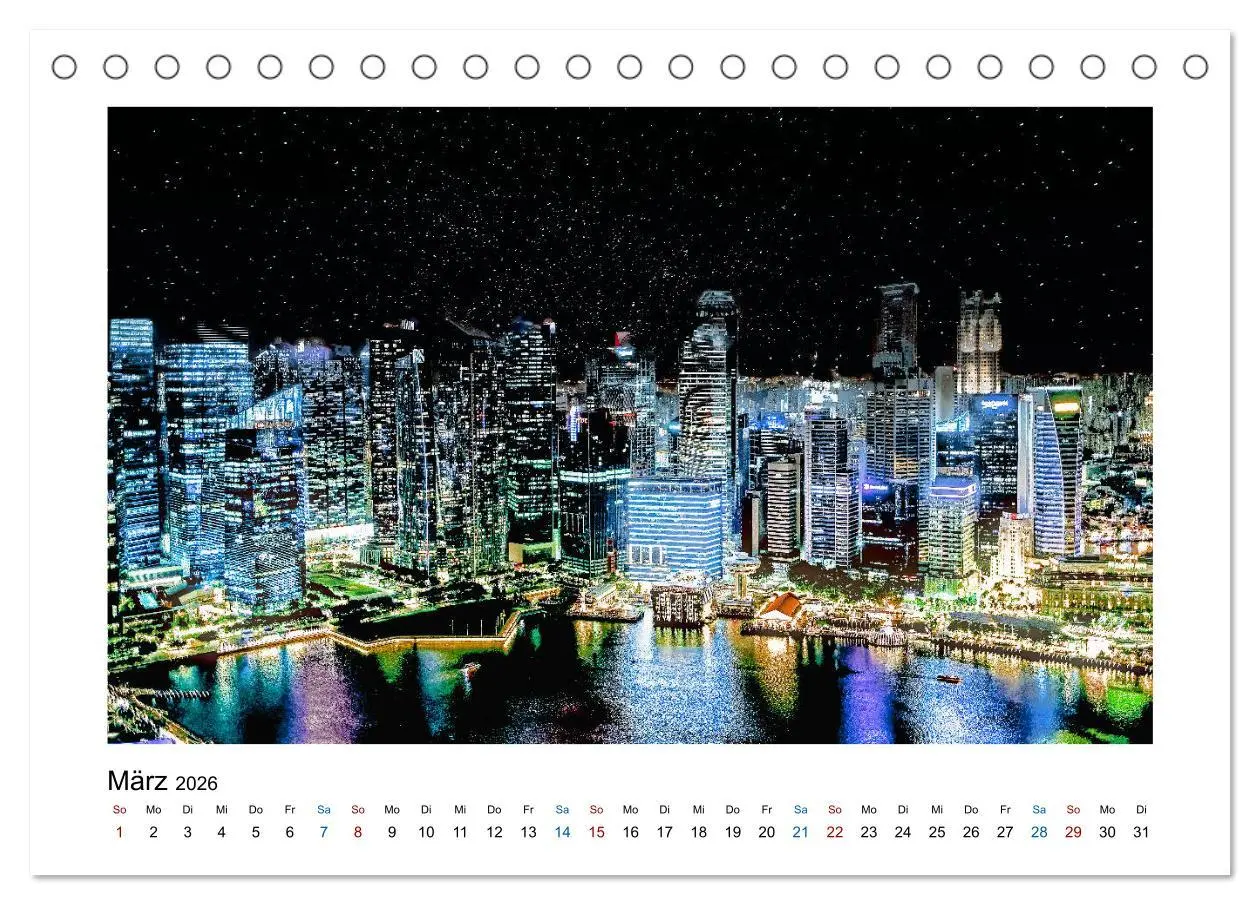 Bild: 9783457680711 | Singapur - Asiatische Metropole bei Nacht (Tischkalender 2026 DIN...