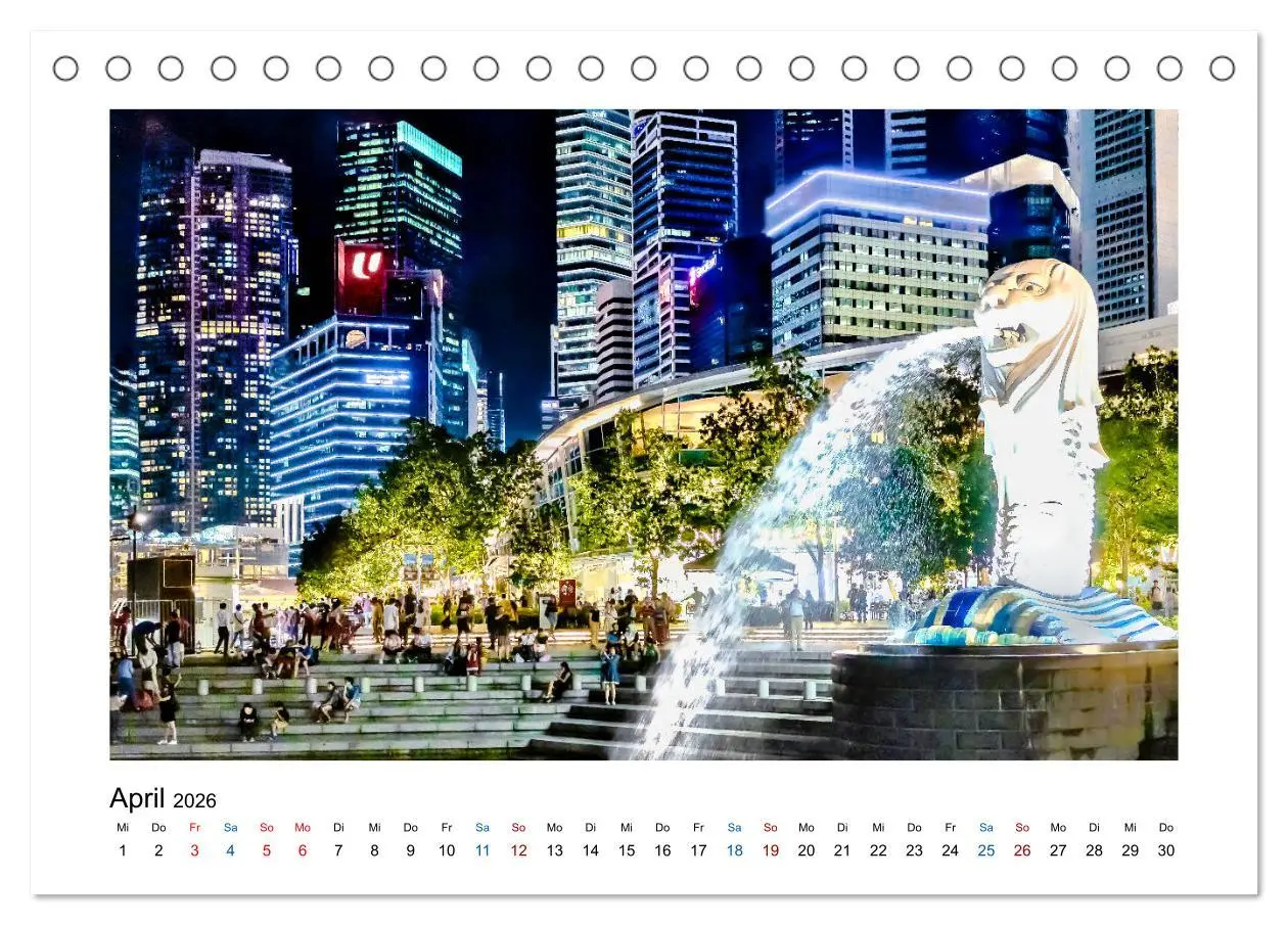 Bild: 9783457680711 | Singapur - Asiatische Metropole bei Nacht (Tischkalender 2026 DIN...