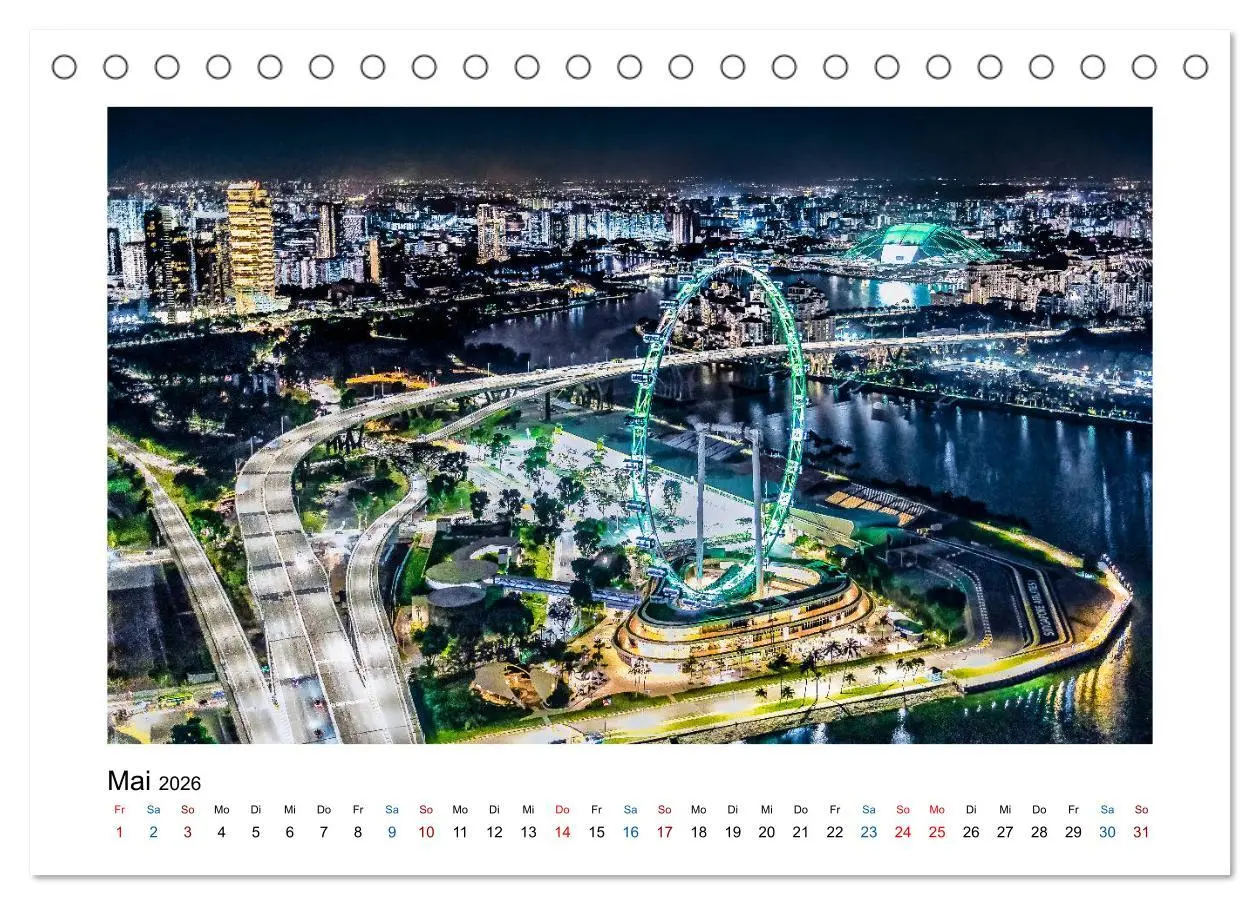 Bild: 9783457680711 | Singapur - Asiatische Metropole bei Nacht (Tischkalender 2026 DIN...