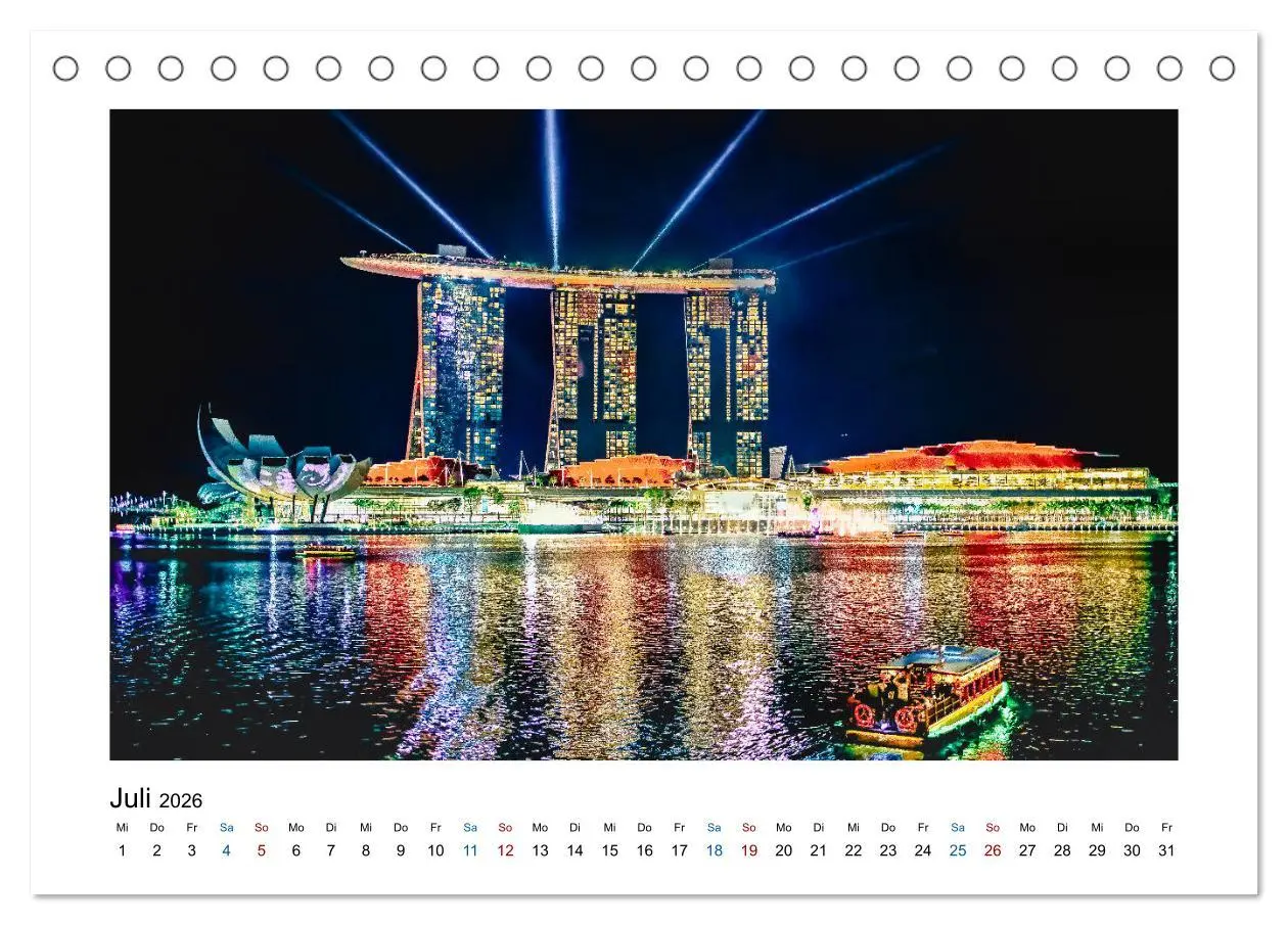 Bild: 9783457680711 | Singapur - Asiatische Metropole bei Nacht (Tischkalender 2026 DIN...