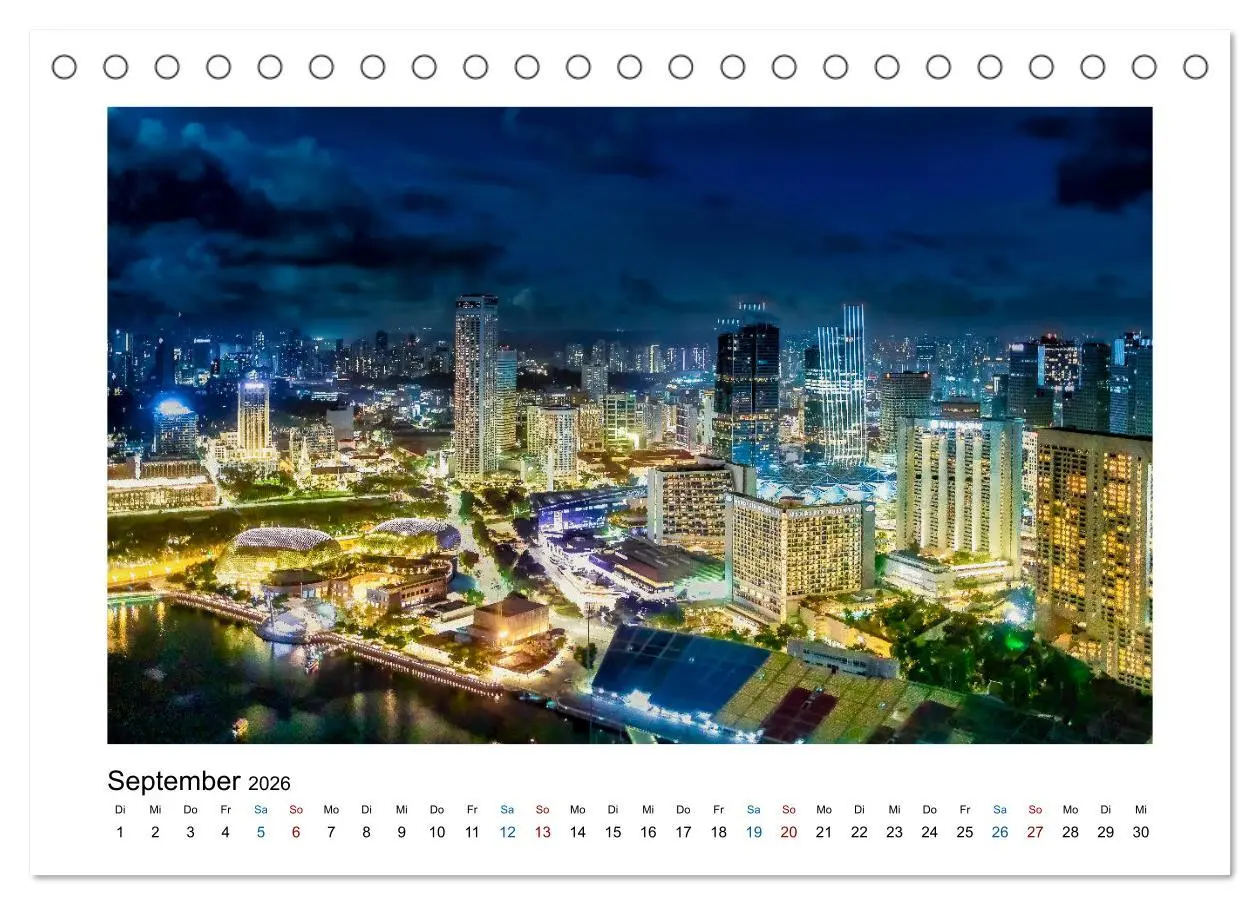 Bild: 9783457680711 | Singapur - Asiatische Metropole bei Nacht (Tischkalender 2026 DIN...