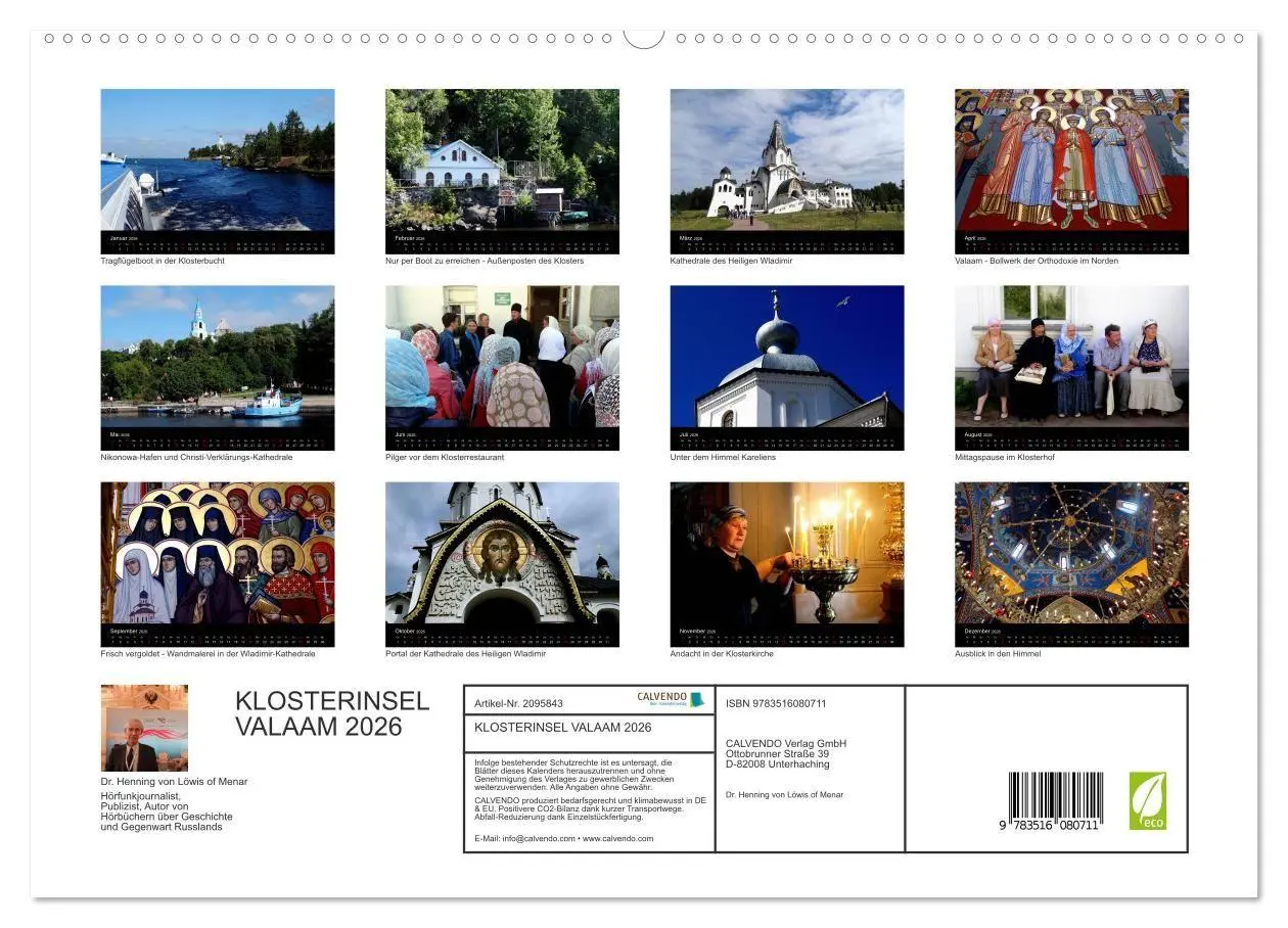 Bild: 9783516080711 | KLOSTERINSEL VALAAM 2026 (hochwertiger Premium Wandkalender 2026...