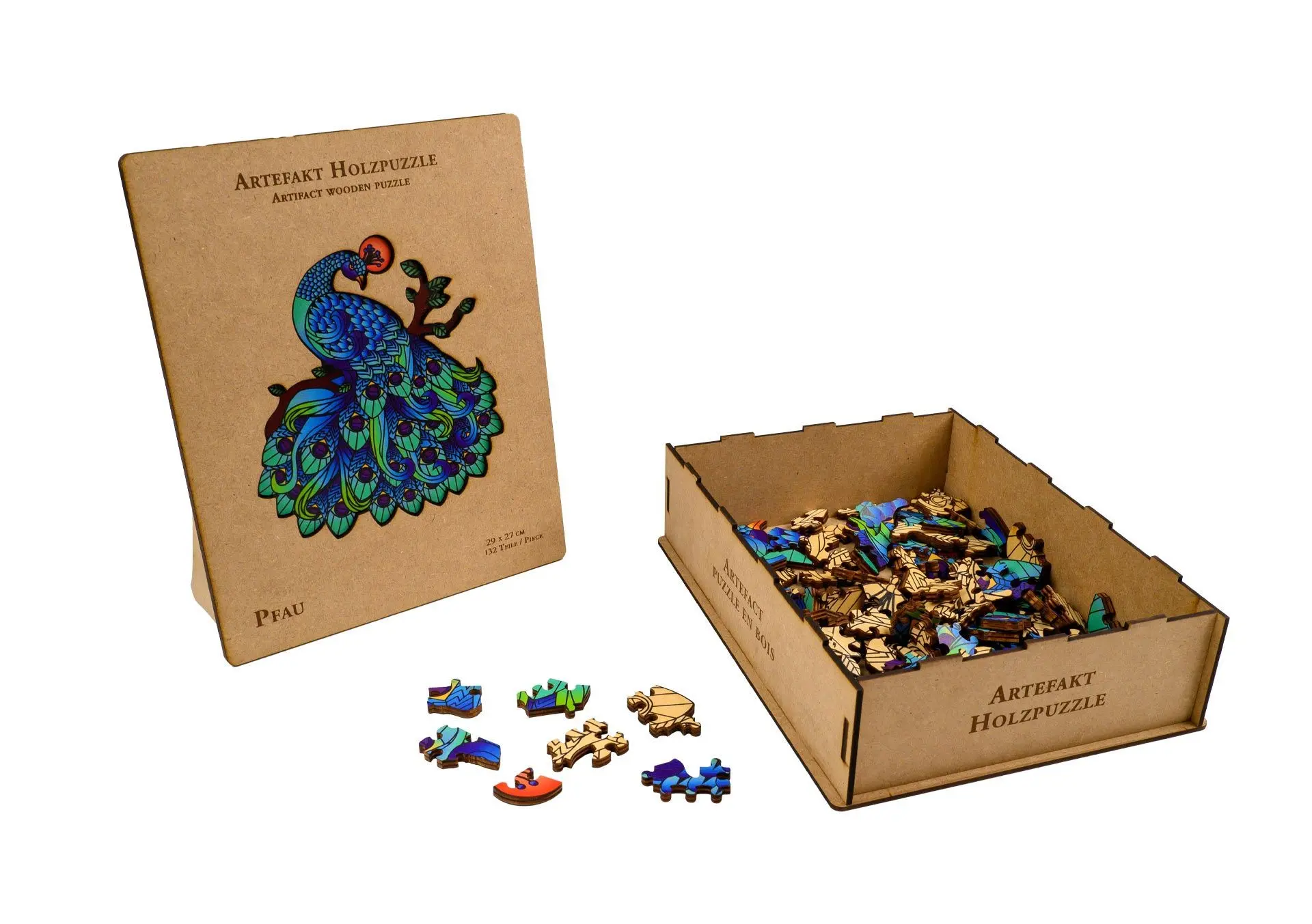 Cover: 4014156090811 | Philos 9081 - Artefakt Holzpuzzle 2in1 Pfau | Puzzle | Deutsch | 2023
