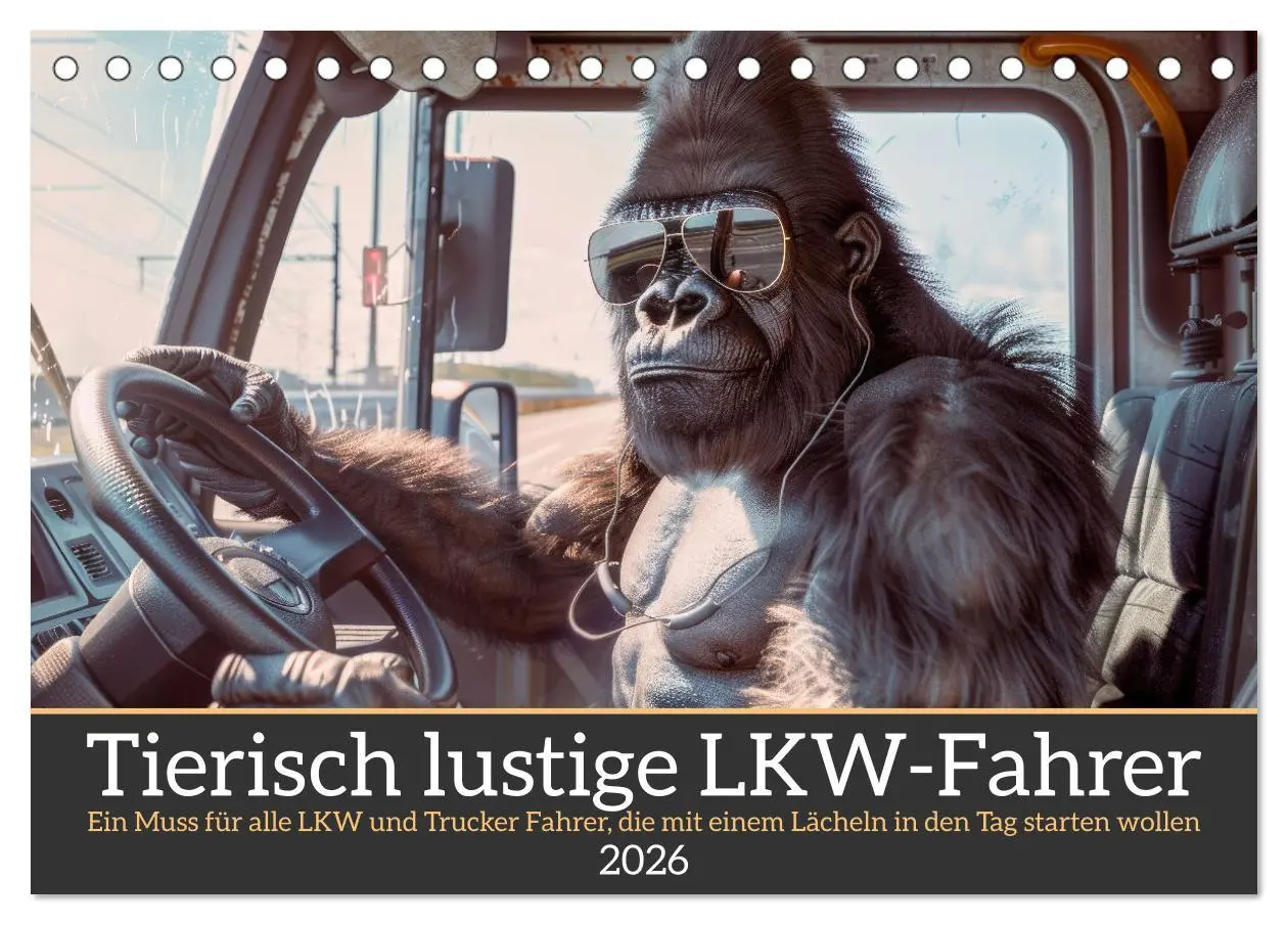 Cover: 9783457360811 | Tierisch lustige LKW-Fahrer (Tischkalender 2026 DIN A5 quer),...