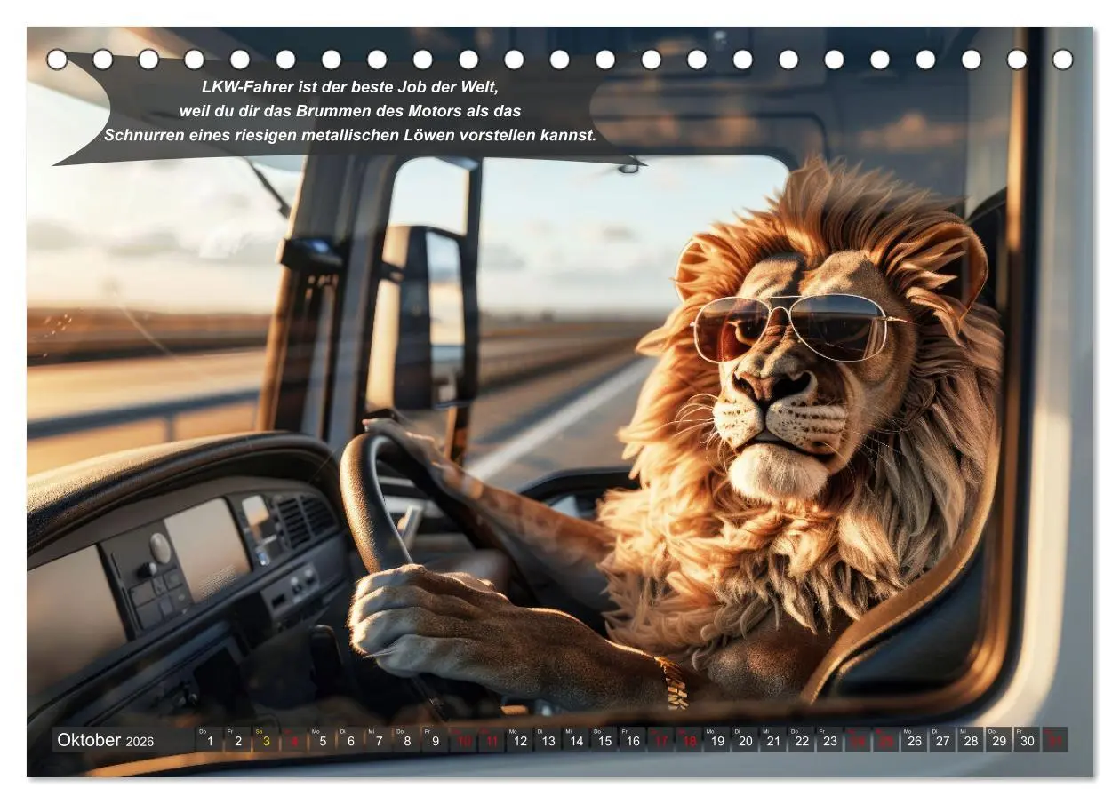 Bild: 9783457360811 | Tierisch lustige LKW-Fahrer (Tischkalender 2026 DIN A5 quer),...
