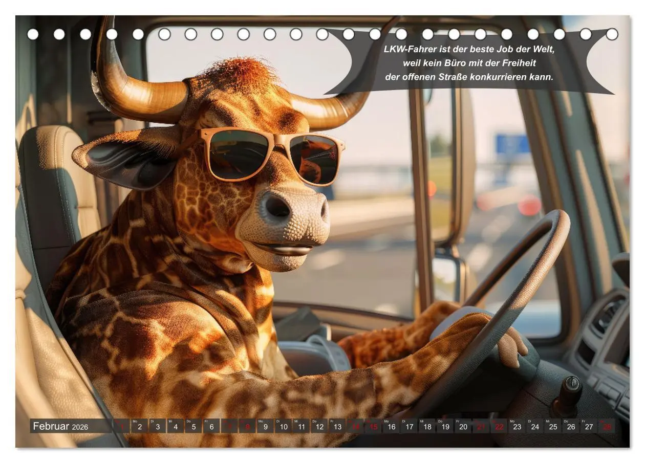 Bild: 9783457360811 | Tierisch lustige LKW-Fahrer (Tischkalender 2026 DIN A5 quer),...