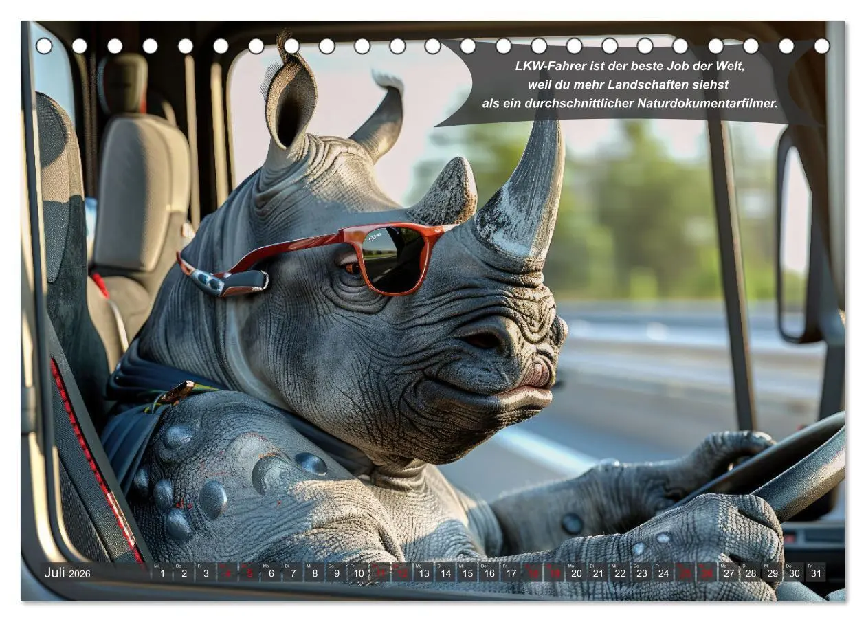 Bild: 9783457360811 | Tierisch lustige LKW-Fahrer (Tischkalender 2026 DIN A5 quer),...