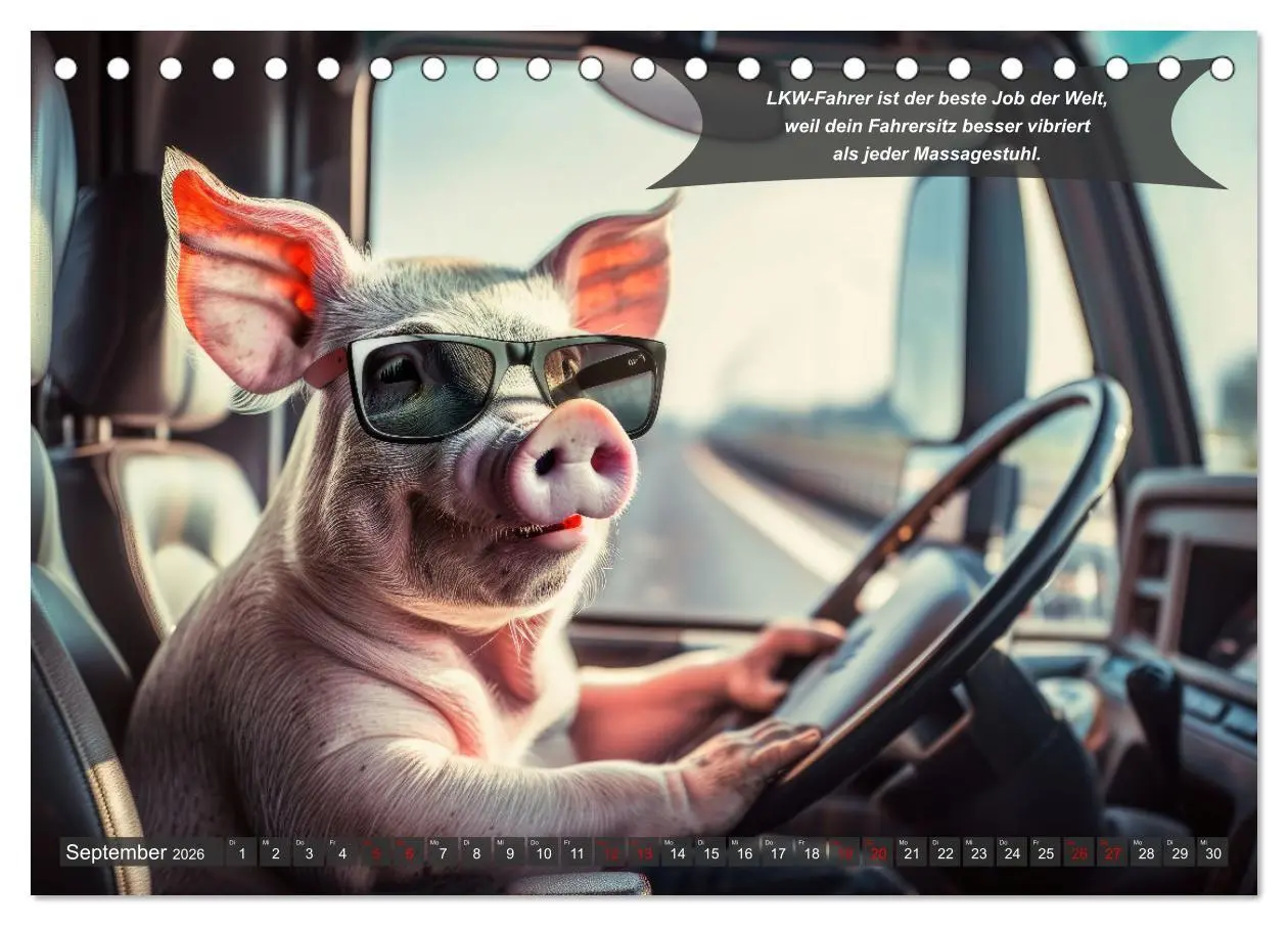 Bild: 9783457360811 | Tierisch lustige LKW-Fahrer (Tischkalender 2026 DIN A5 quer),...