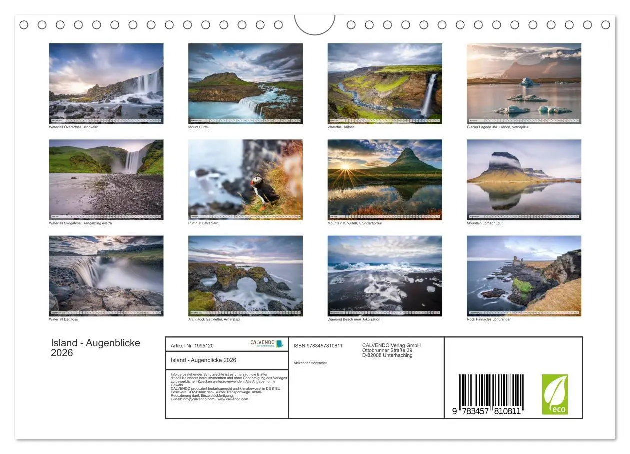 Bild: 9783457810811 | Island - Augenblicke 2026 (Wandkalender 2026 DIN A4 quer), CALVENDO...