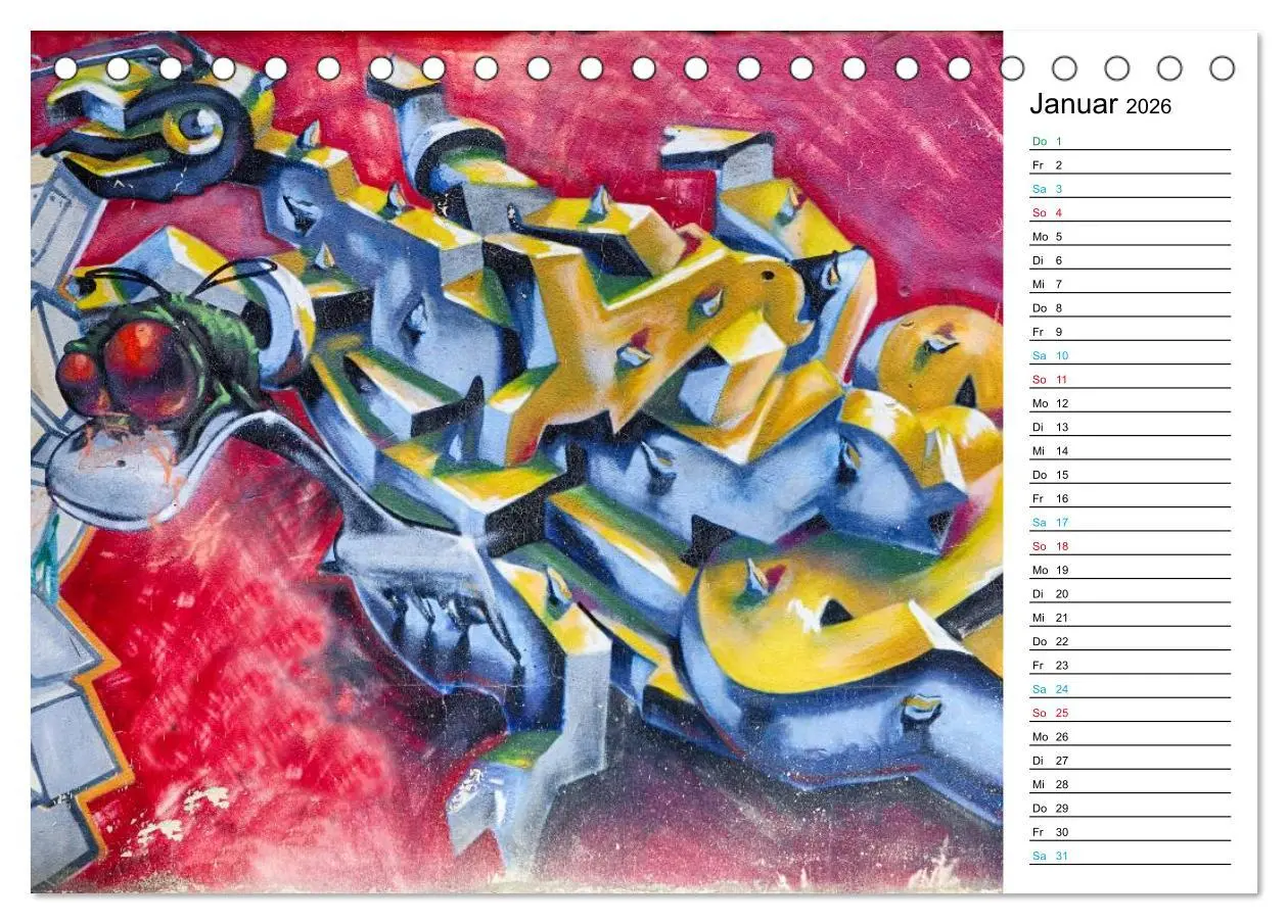 Bild: 9783457980811 | Dresden Graffiti (Tischkalender 2026 DIN A5 quer), CALVENDO...