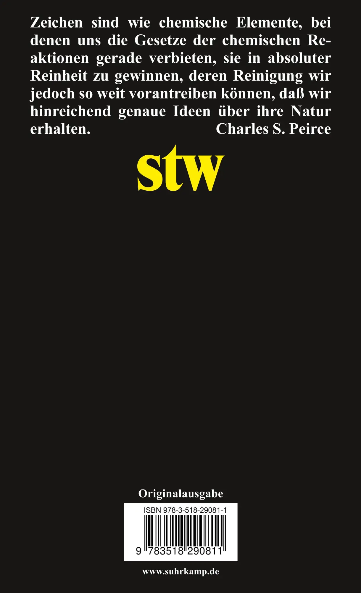 Rückseite: 9783518290811 | Semiotische Schriften | Band 2: 1903-1906 | Charles Sanders Peirce