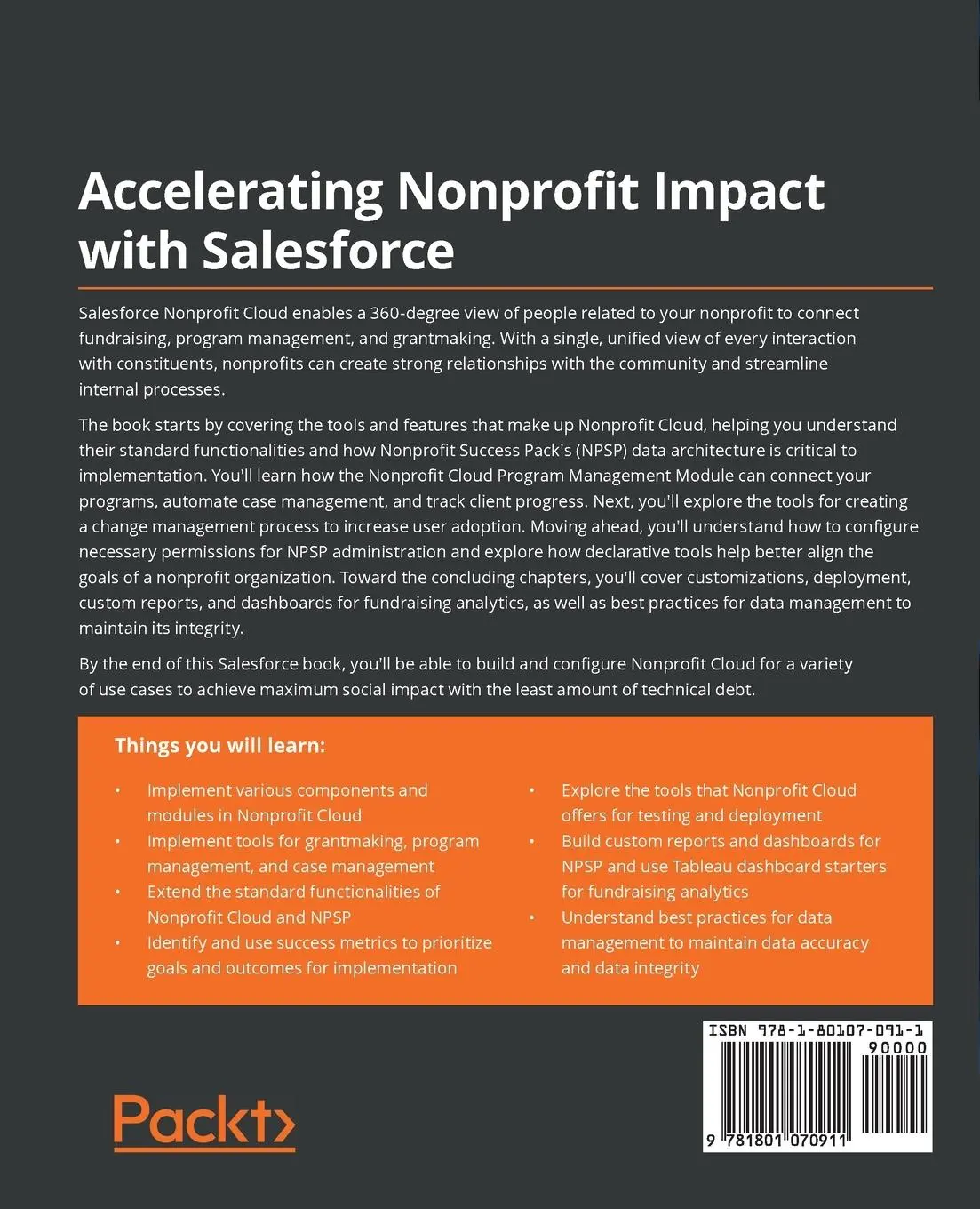 Rückseite: 9781801070911 | Accelerating Nonprofit Impact with Salesforce | Melissa Hill Dees